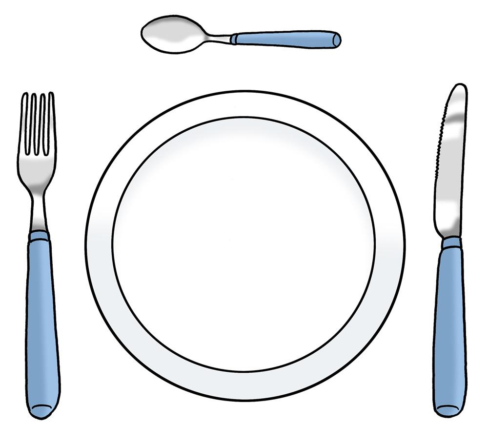 Teller mit Besteck