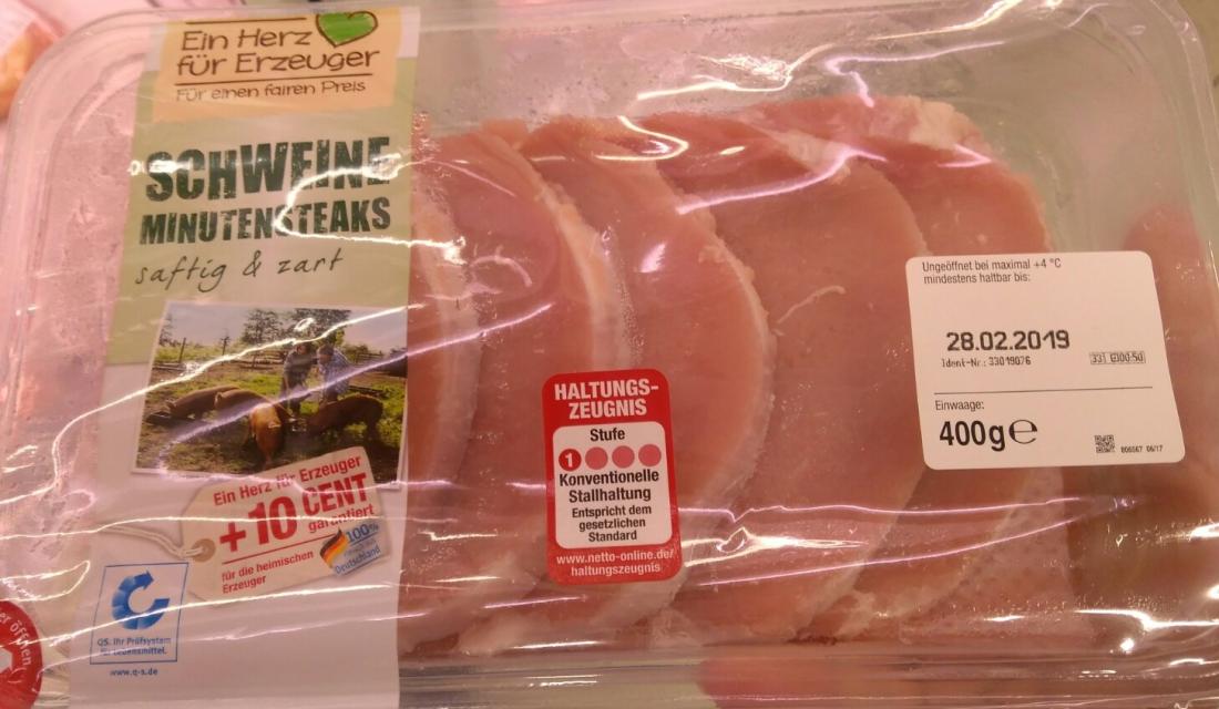Schweine-Minutensteaks Netto Marken-Discount Klage-Erfolg der VZ Brandenburg 2019/2020