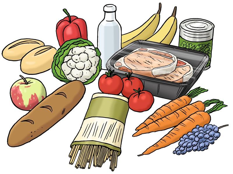 verschiedene lebensmittel