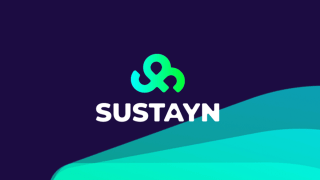 Logo mit einander überlagernden Kreisen und Schriftzug "Sustayn"